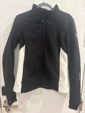 HYRA Women's Black and White Ski Jacket with High Collar